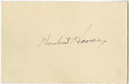 Set of Presidential Autographs Including: Herbert Hoover, Dwight Eisenhower and George H.W. Bush